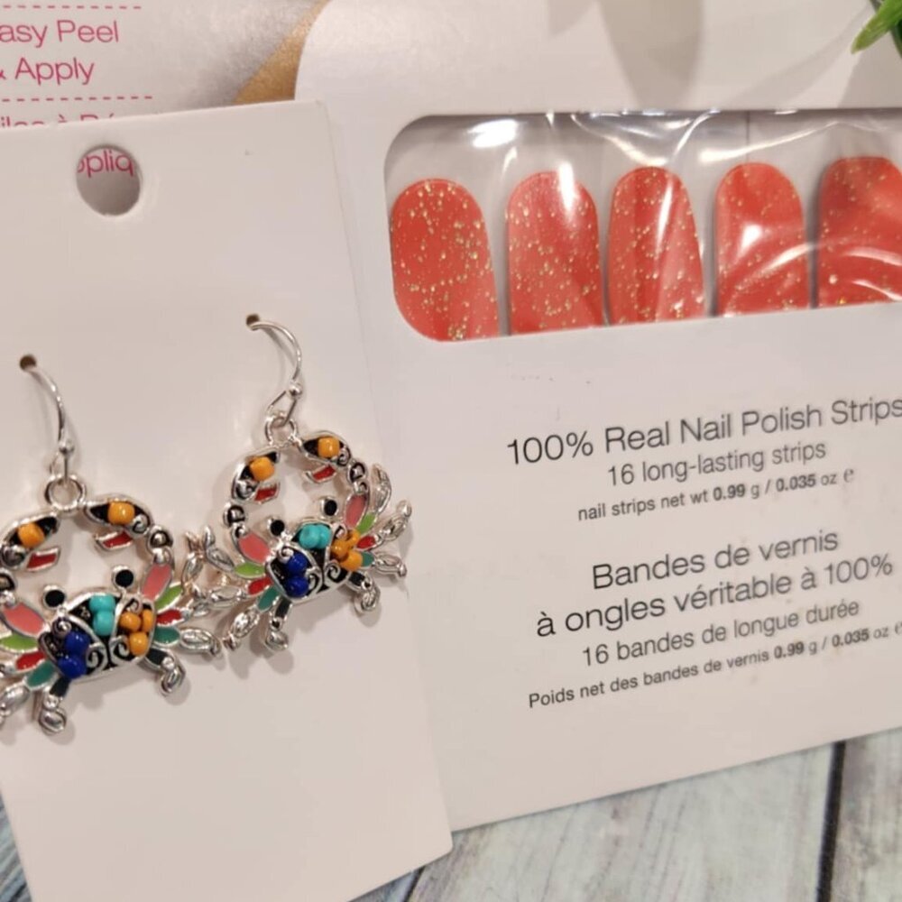 Color Street Orange Crab Press On Nail Bundle